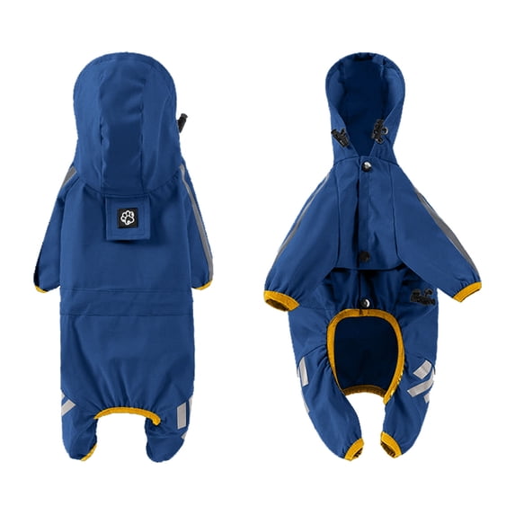 Dog Raincoat Waterproof Reflective Full Body Jumpsuit for Medium Dogs Like Corgi Pet Rain Gear with Hood for Rainy Day Walking and Outdoor UseXL
