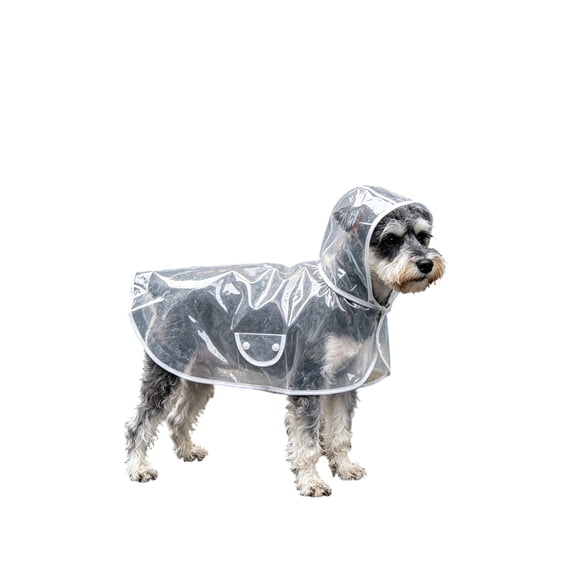 Dog Raincoat with Hood & Leash Hole Dog Rain Jacket Clear Hooded Rain Coat, Water Resistant, Easy On/Off, Good for Pets, Small Medium Dog Breeds
