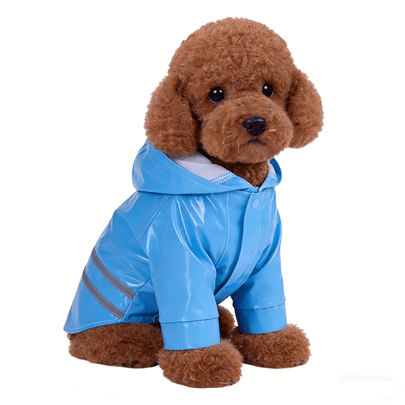 Dog Raincoat with Hood Waterproof Puppy Outdoor Coat for Small Medium Large Dogs Reflective Pet Rain Gear