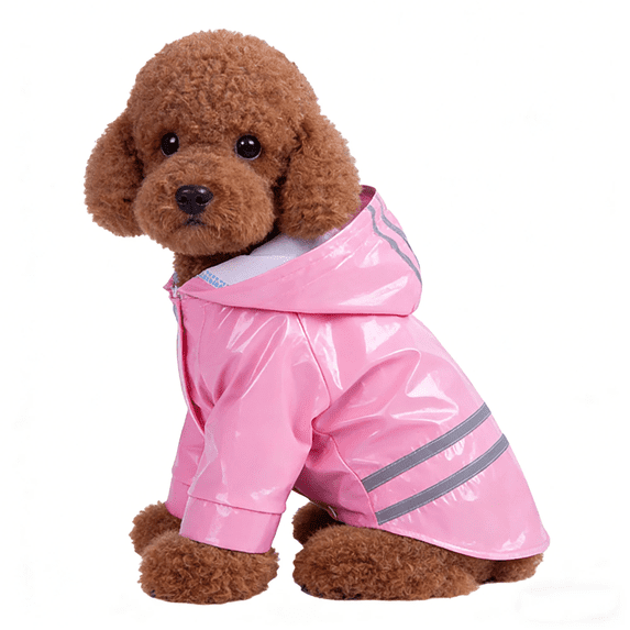 Dog Raincoat with Hood Waterproof Puppy Outdoor Coat for Small Medium Large Dogs Reflective Pet Rain Gear