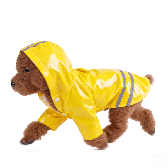 Dog Raincoat with Hood Waterproof Puppy Outdoor Coat for Small Medium Large Dogs Reflective Pet Rain Gear