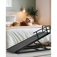 thumbnail image 1 of Dog Ramp for Bed, Adjustable Pet Ramp for Dogs to Get on Bed, Folding Dog Bed Ramp for Small/Medium/Large Dog & Cat, Wood Furniture Dog Ramp for Couch Bed Adjustable from 15" to 24" Height - Brown, 1 of 8