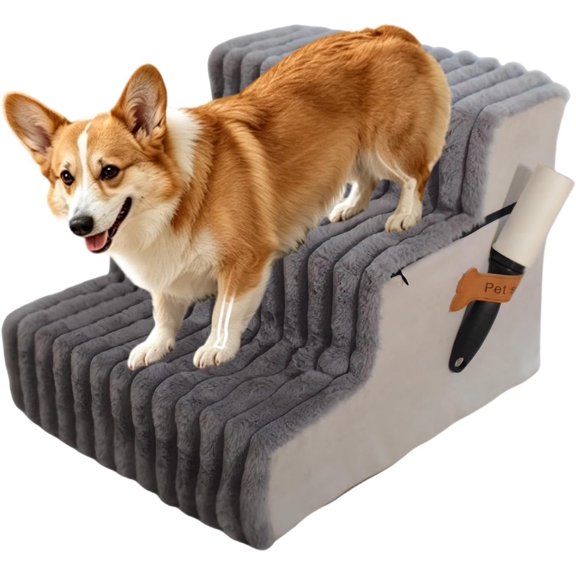 Dog Ramp for Bed Small Lightweight Removable Anti-Slip Washable Pet Ladder | Non-Slip Cat Step for Elderly Small Puppies Cats Sofa Balcony Terrace Couch