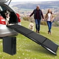 thumbnail image 1 of Dog Ramp for Car, 4-fold Portable Pet Ramp Dog Ramps For Large Dogs, 71''x20'' Dog Car Ramp With Non-Slip Carpet Surface For SUV Car Truck Sofa High Bed Home, 1 of 7
