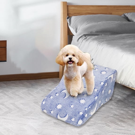 Dog Ramp Dog Steps Pet Stairs Portable with Noctilucent for High Bed Climbing Zippered Cover Convenient Detachable Anti Slip Bottom 53x38x23cm