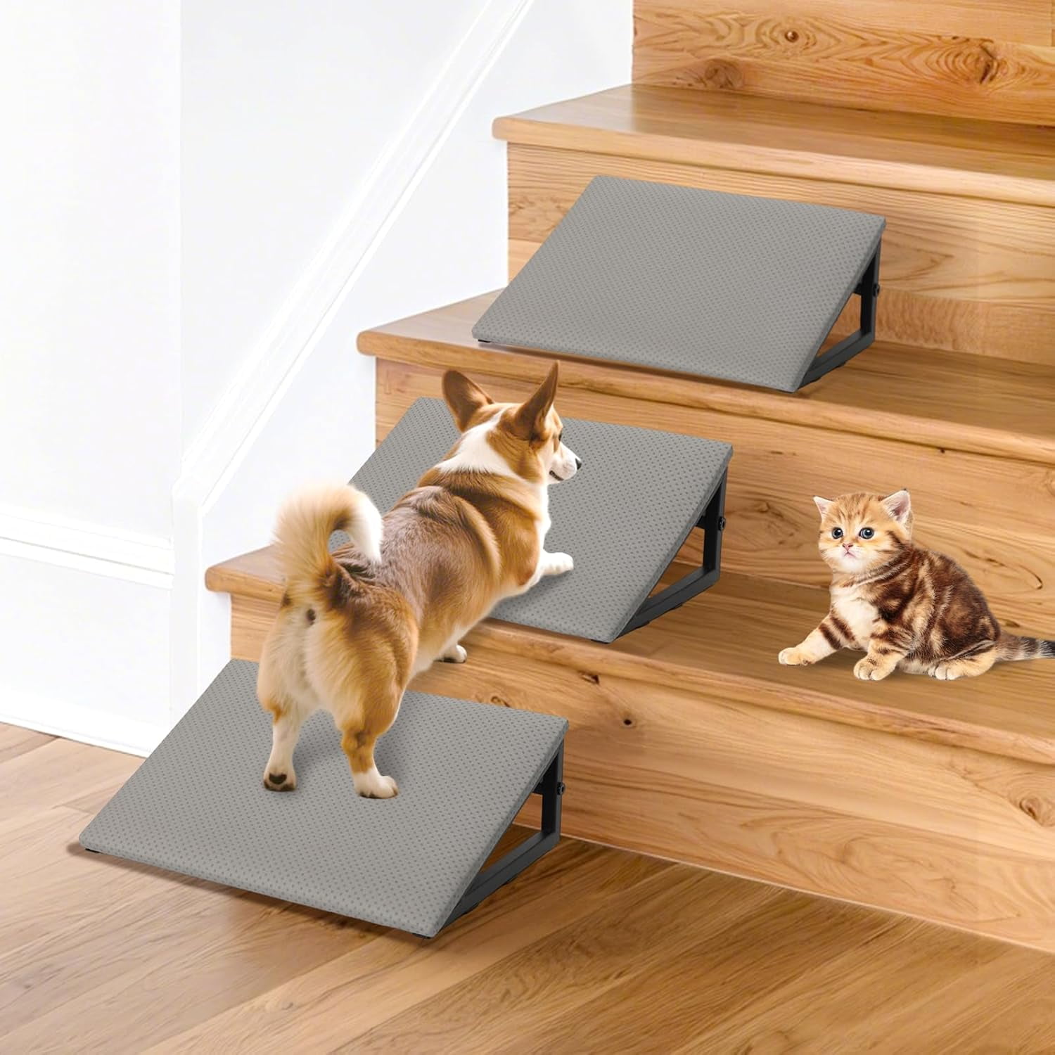 Dog Ramp for Stair, Metal Dog Stair Ramps for Small Medium Large Dogs ...