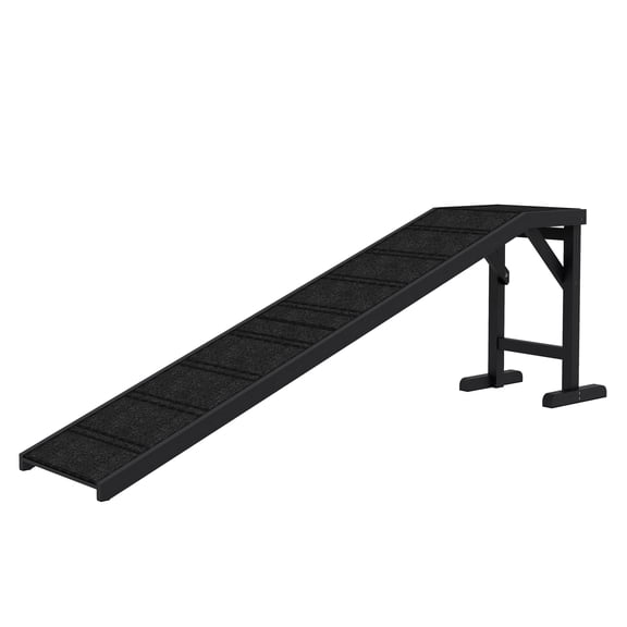 Dog Ramp for Large & Small Dogs, 74" Pet Ramp w/ Carpet, Non-Slip, Platform, Black