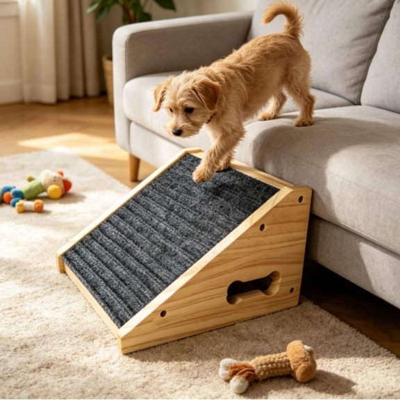 Dog Ramps for Small Dogs, Dog Steps for Couch with Non-slip Cover and Pads, Gentle Slope Ramp for Dogs to Get on Bed, Couch, Patio, Window Sill, Car, Easy up and down Pet Ramps for Puppy, Cats