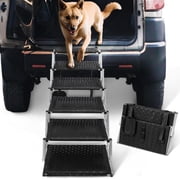 Dog Ramps for Large Dogs - Portable Dog Steps for Cars and SUV, Truck, Lightweight Non-Slip Dog Stairs Support Up to 200 Lbs