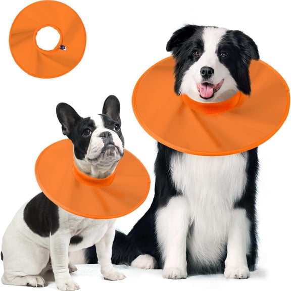 Newborn Brand Dog Recovery Collar,Waterproof Oxford Cloth Dog Soft Cone Collar Alternative After Surgery,Adjustable Breathable E Collar for Large Dogs，Orange,xl