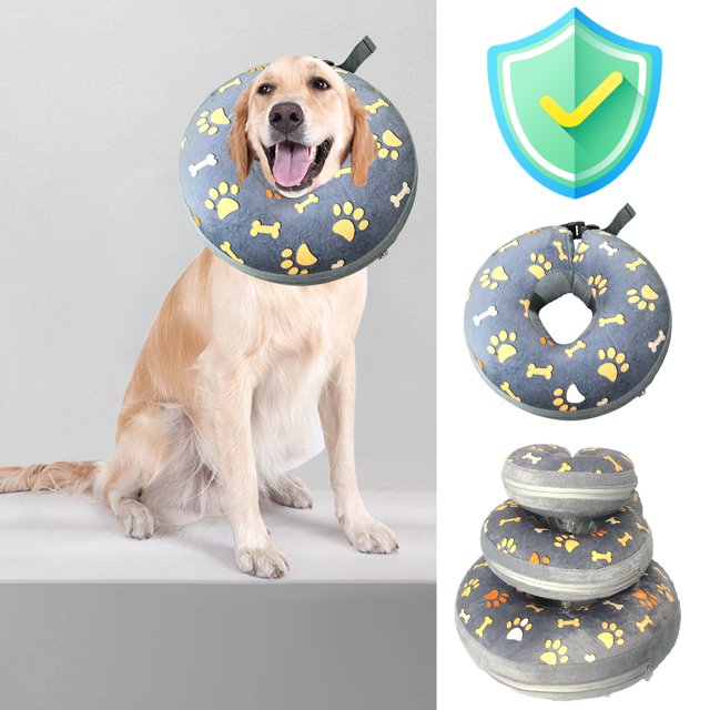 Dog Recovery Collar, Dog Protective Inflatable Cone Collar, Adjustable