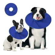 Dog Recovery Collar, Soft Comfy Adjustable E-Collar For Pet Cats Dog, Dog Cone Anti-Bite Anti-Lick Easy Eat and Drink Blue M