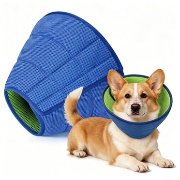 Dog Recovery Collar, Soft Cones for Dogs after Surgery, Dog Cone Collar for Wound Healing & Anti-Licking, Blue-Green