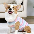 thumbnail image 1 of Dog Recovery Suit Back Button Closure Pet Soft Striped Shirt S- XL, 1 of 10