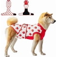 thumbnail image 1 of Dog Recovery Suit for Female Male Dogs, Post-Operative Body Suit for Spay Neuter, E-Collar Alternative Cone Substitute, Anti-Licking Breathable Shirt, Cow/Green/Red, 1 of 6