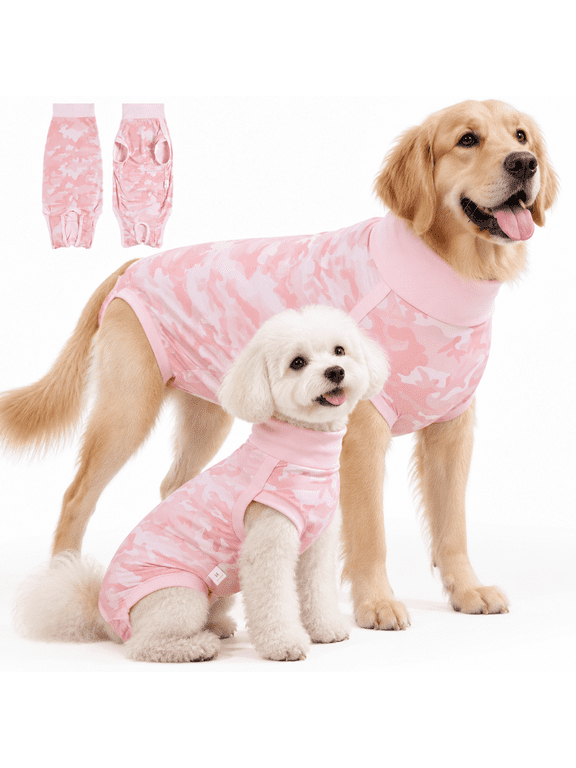 Dog Surgery Spay Recovery Suit, Dog Onesie for Surgery Female, Substitute E-Collar & Cone, X-Small to XXXL Sizes,(Pink,S)