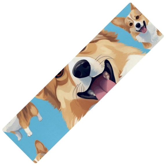 Dog Rectangular Kitchen Mat Runner Rugs, 15.7"x59", Washable, , Absorbent, Kitchen Rugs Rubber Mat