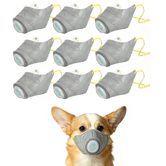 Dog Respirator Mask, Adjustable Reusable Respirator Mask Air Filter Muzzle for Small To Large Dogs, Effectively Filter Air Pollution