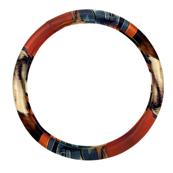 Dog Retro Car Wheel Cover 14.5 Inch Printing PVC Leather Auto Accessories