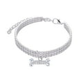 thumbnail image 1 of Dog Rhinestone Bone Necklace Adjustable Pet Collar for Small Medium Large Dogs Sparkling Stylish Durable Comfortable Training Accessory, 1 of 5