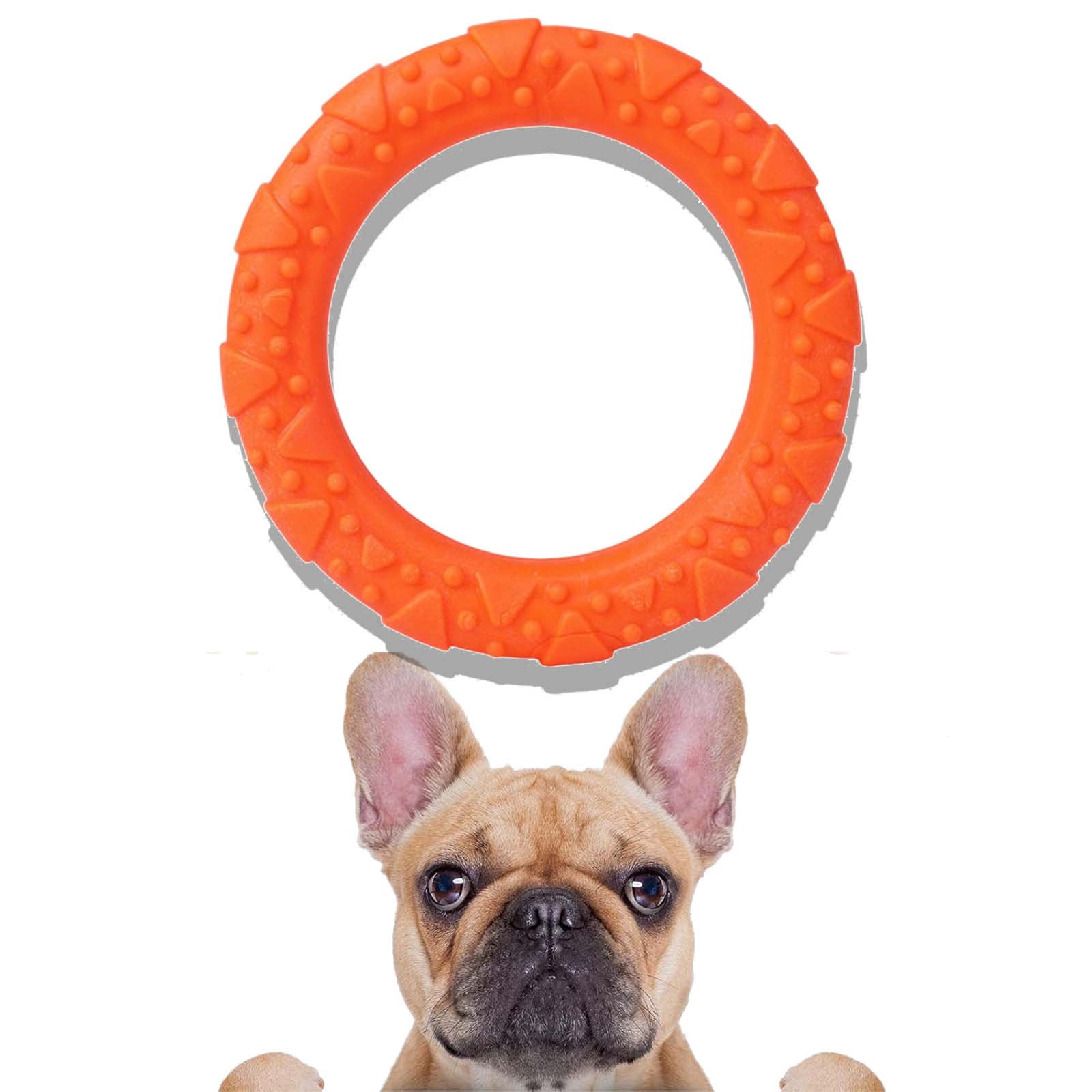 Dog Ring Toy, Chew Ring for Puppy Teething and Training _ Orange ...
