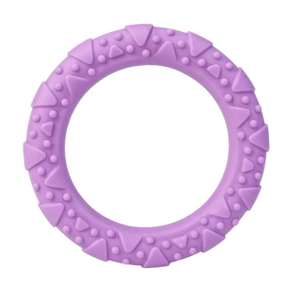 Dog Ring Toy, Indestructible Flying Discs for Throwing Catching Teeth Cleaning, Water Floating Small Dog Training Ring, 3.54In (Purple)