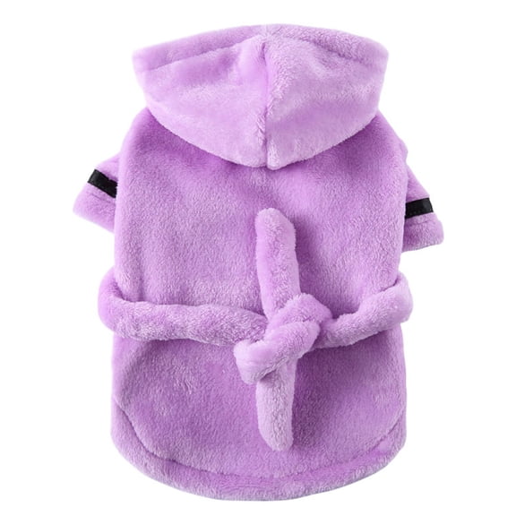 Dog Robes for After Bath - Qyaukm Dog Bathrobe, Microfiber Fast Drying Absorbent Hooded Bath Towel White for Puppy Small Medium Large Dog Cat, Purple M