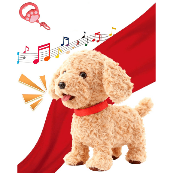 Dog Robot Dog, Robot Dogs Realistic, with Touch Sensing, Voice Mimic, Lifelike Sounds, Tongue & Licking Motion, Leash Remote, Soft Fur  Battery Powered Puppyx