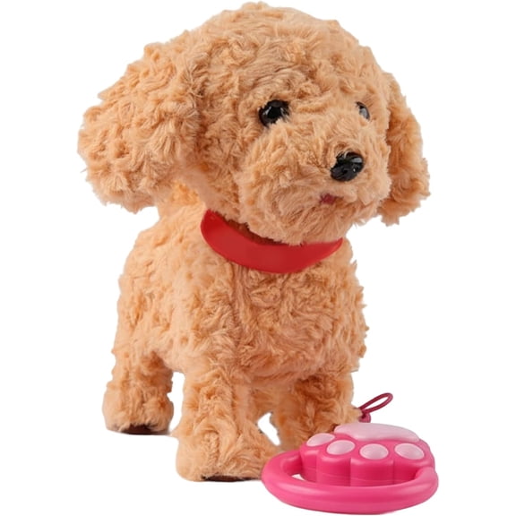 Dog – Robot Dog, with Touch Sensing, Voice Mimic, Lifelike Sounds, Tongue & Licking Motion, Leash Remote, Soft Fur – Battery Powered Dogs(Teddy)
