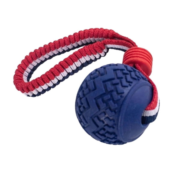 Dog Rope Ball Toy Interactive Tug of War Chew Toy with Floating Rubber Ball Teeth Cleaning Toy for Small Medium Dogs (Blue/Red)