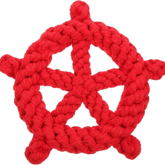 Dog Rope Toy Dog Chew Toys Nautical Wheel Shaped Pet Chew Rope Toy Gift for Dog Cat