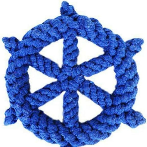 Dog Rope Toy Dog Chew Toys Nautical Wheel Shaped Pet Chew Rope Toy Gift for Dog Cat