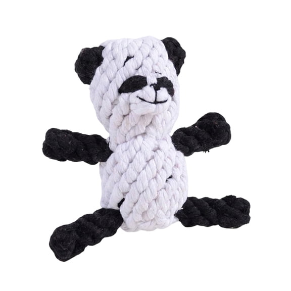 Dog Rope Toy Panda Shape Durable Cotton Chew Toy for Aggressive Chewers Dental Health Teeth Cleaning Tug of War Toy for Small Medium Dogs