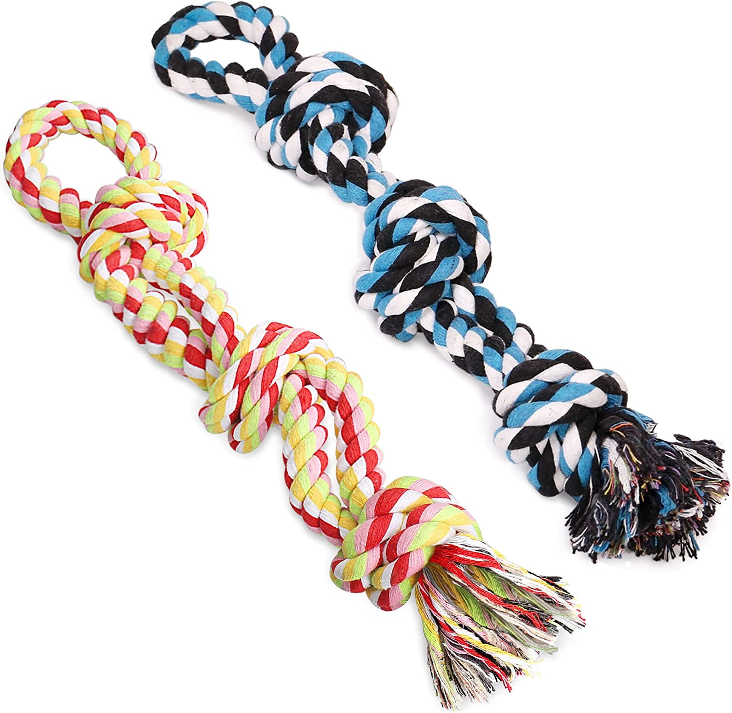 Dog Rope Toys 2 Nearly Indestructible Pet Toys for Medium to Large Breed, Dental Cleaning Chew Toys, Dogs Tug Toy for Boredom, Teething for Aggressive Chewers