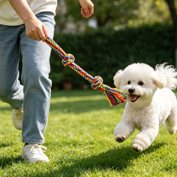 Dog Rope Toys for Aggressive Chewers, Dog Toy with Eight Legs Ball for Large Breeds,Full of Attractiveness for Medium Dog, Heavy Duty Natural Cotton Rope Chew toy, Tug of War, Chewing