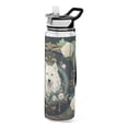 thumbnail image 1 of Dog Roses Green Sports Water Bottle Portable Travel Mug 32oz BPA Free Leak Proof Straw Transparent Tritan for Gym Yoga Cycling Camping, 1 of 7