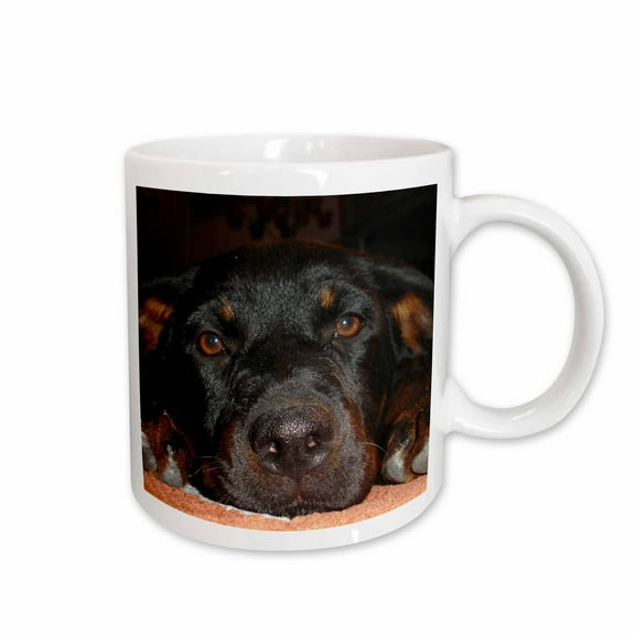 3drose, Dog Rottweiler Puppy, 15oz Mug
