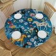 Dog Round Table Cover Stain Resistant Washable Indoor Outdoor