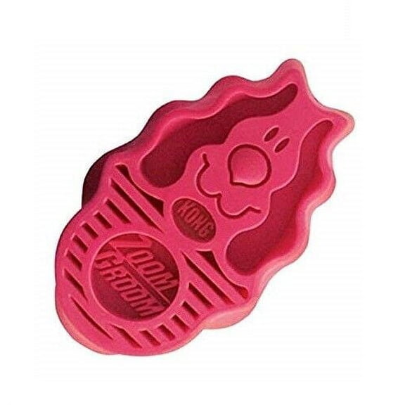 Dog Rubber Curry Brushes Pet Grooming Collect Hair Wet Dry Coat Massager Bathing (Small - Pink)