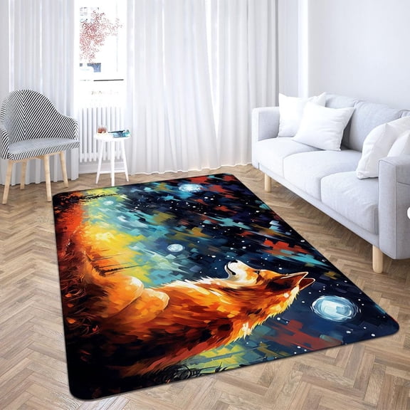 Dog Rugs for Bedroom Rectangle Area Rug, Area Rug for Living Room & Bedroom, Low‑pile, Non‑slip Backing, Modern Minimalist Style, Noise‑reducing & Floor‑protecting