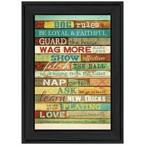 Dog Rules By Marla Rae Printed Framed Wall Art Wood Multi-Color