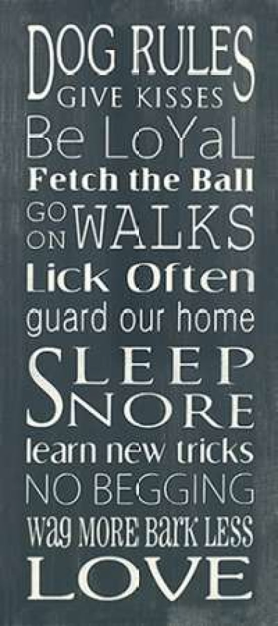 Dog Rules Canvas Art - Holly Stadler (10 x 20)