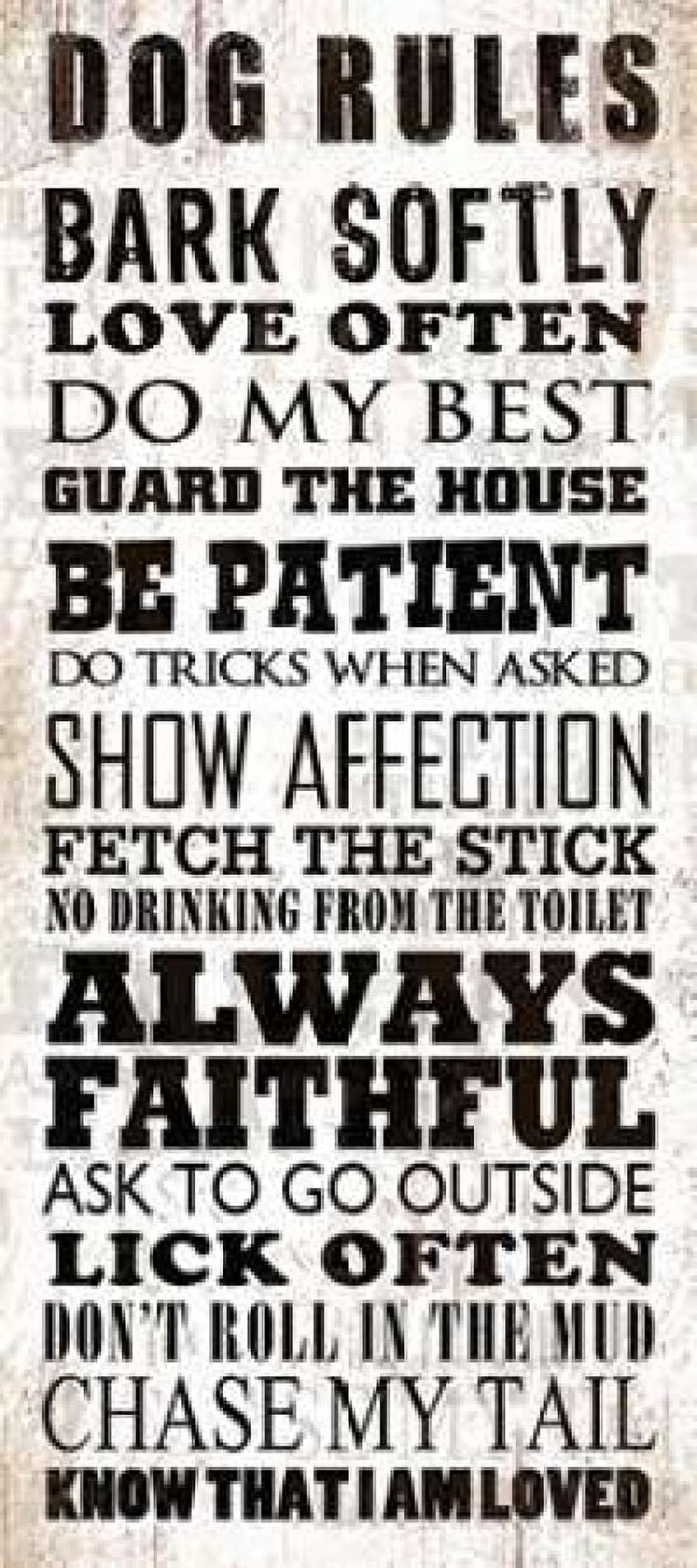 Dog Rules Canvas Art - Jim Baldwin (24 x 48)