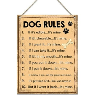 Dog Rules Funny Novelty Metal Sign Animal Puppy Paw Prints Pet Home Wall Decor Dog Rules Funny Novelty Metal Sign Animal Puppy Paw Prints Pet Home Wall Decor