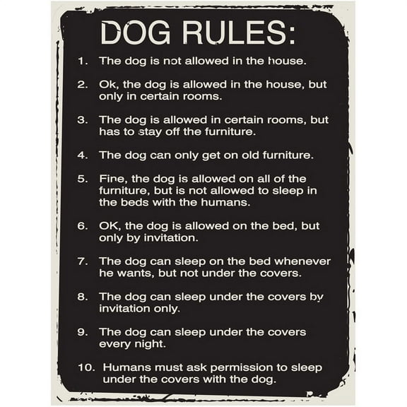 Dog Rules Metal Sign