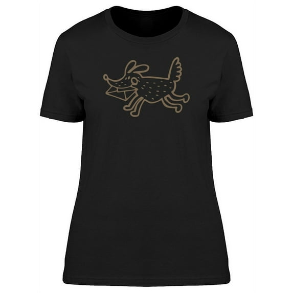 Dog Running With Letter T-Shirt Women -Image by Shutterstock, Female XX-Large