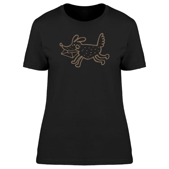 Dog Running With Letter T-Shirt Women -Image by Shutterstock, Female x-Large