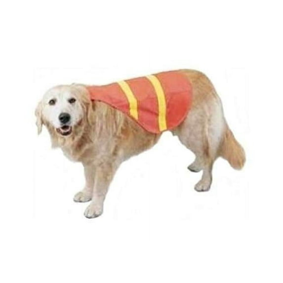 Dog Safety Vest Fluorescent Orange Reflective Tape Medium Pet Size 18 to 40lbs