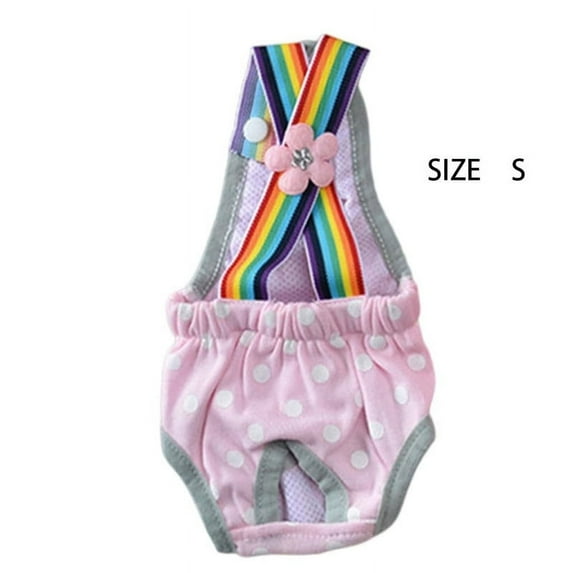 Dog Sanitary Diaper Polka Dot Striped Female Dog Sanitary Panties Cute Compatible with Outdoor Polka Dot (Light Pink, XXS)