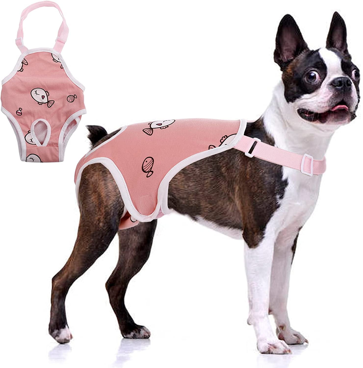 Dog Sanitary Panties, Reusable Washable Female Dog Diaper with Suspender,  Breathable Dog Physiological Underwear Jumpsuit with Adjustable Strap for  Girl Teddy Young Corgi French Bulldog Incontinence 